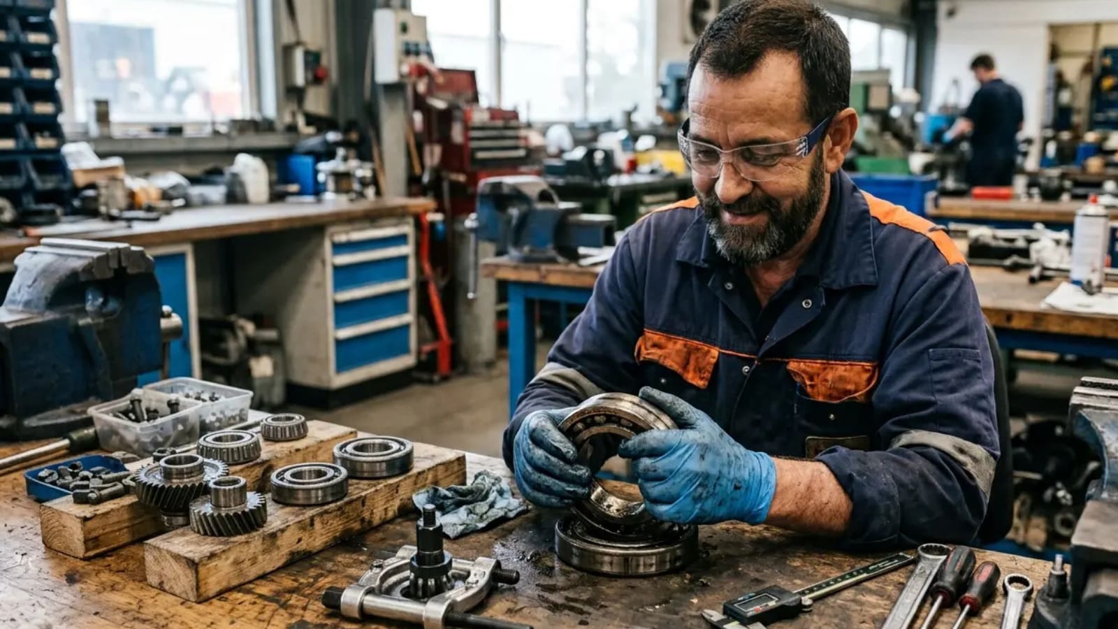 Inspection d’un roulement de moteur électrique démonté