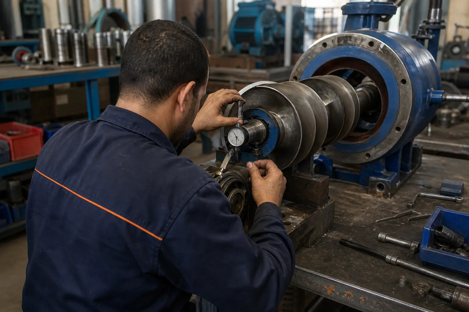 Contrôle dimensionnel d’une turbine immergée en atelier